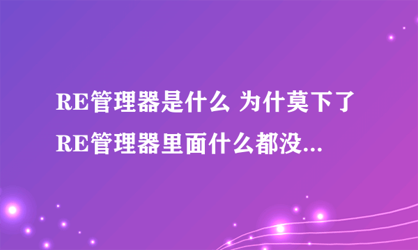 RE管理器是什么 为什莫下了RE管理器里面什么都没有 怎么用？