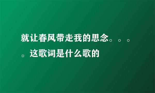 就让春风带走我的思念。。。。这歌词是什么歌的