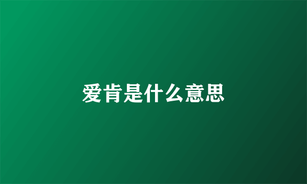 爱肯是什么意思