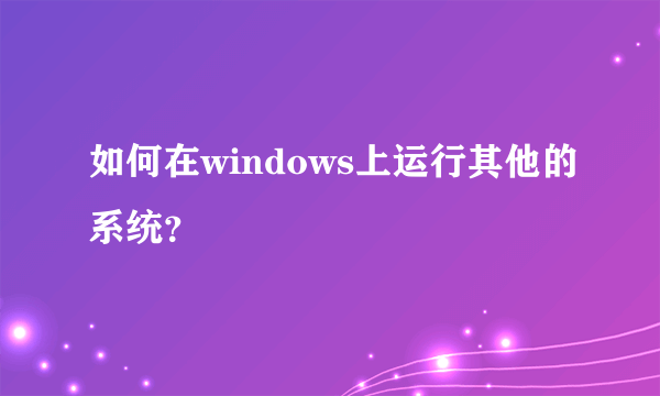 如何在windows上运行其他的系统？