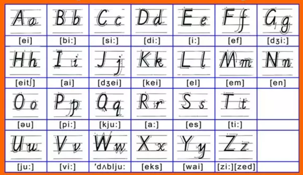 汉语拼音字母表大写笔顺怎么写