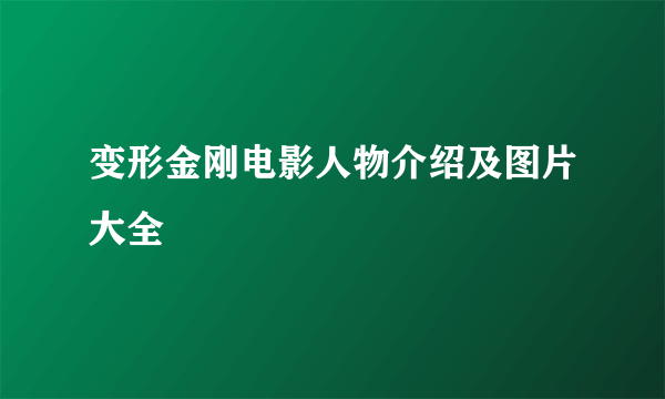 变形金刚电影人物介绍及图片大全