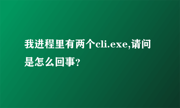 我进程里有两个cli.exe,请问是怎么回事？