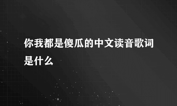 你我都是傻瓜的中文读音歌词是什么