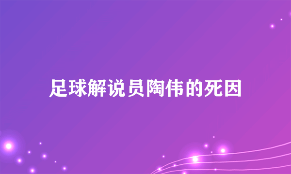 足球解说员陶伟的死因