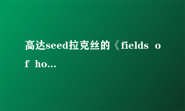 高达seed拉克丝的《fields  of  hope》的中文歌词谁有