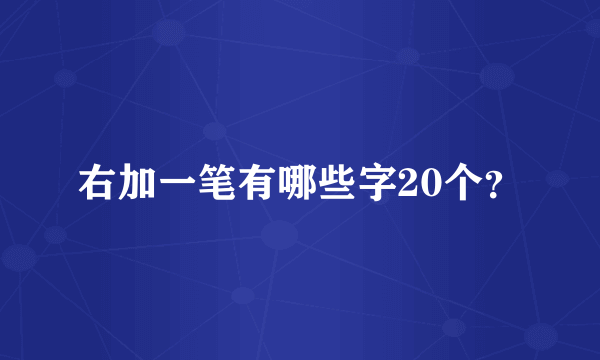 右加一笔有哪些字20个？