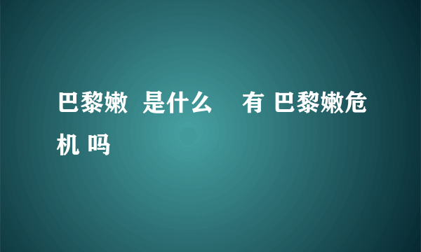 巴黎嫩  是什么    有 巴黎嫩危机 吗