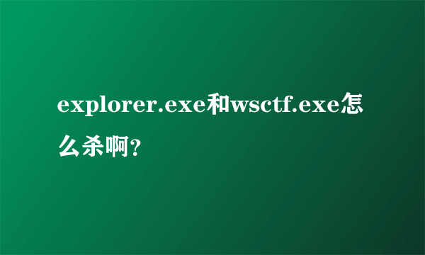 explorer.exe和wsctf.exe怎么杀啊？