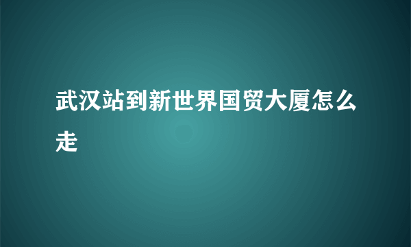 武汉站到新世界国贸大厦怎么走