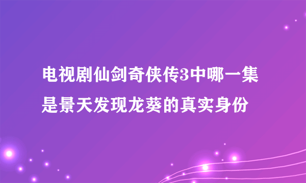 电视剧仙剑奇侠传3中哪一集是景天发现龙葵的真实身份