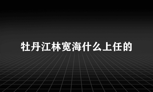 牡丹江林宽海什么上任的