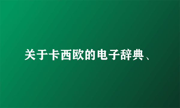 关于卡西欧的电子辞典、