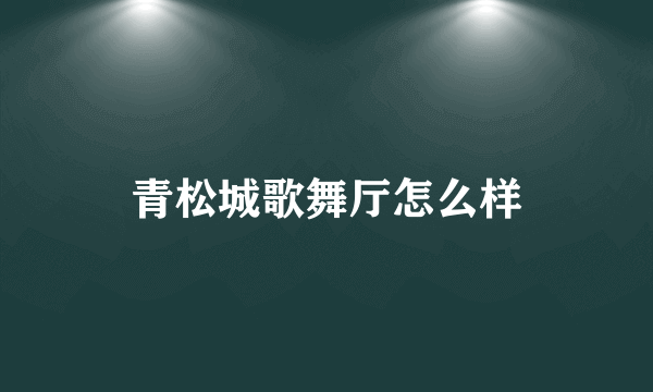 青松城歌舞厅怎么样