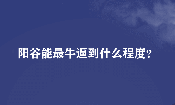 阳谷能最牛逼到什么程度？