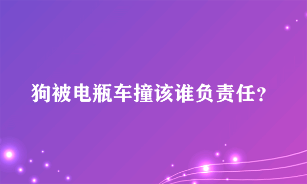 狗被电瓶车撞该谁负责任？