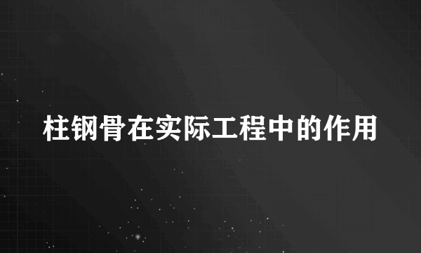 柱钢骨在实际工程中的作用