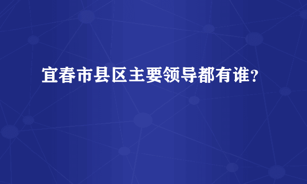 宜春市县区主要领导都有谁？