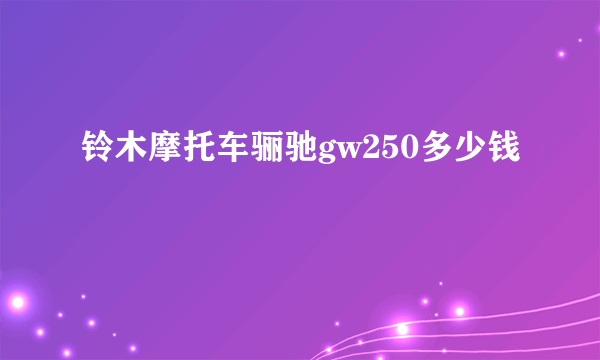 铃木摩托车骊驰gw250多少钱