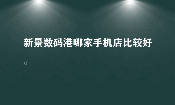 新景数码港哪家手机店比较好。