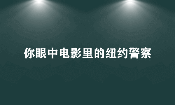 你眼中电影里的纽约警察