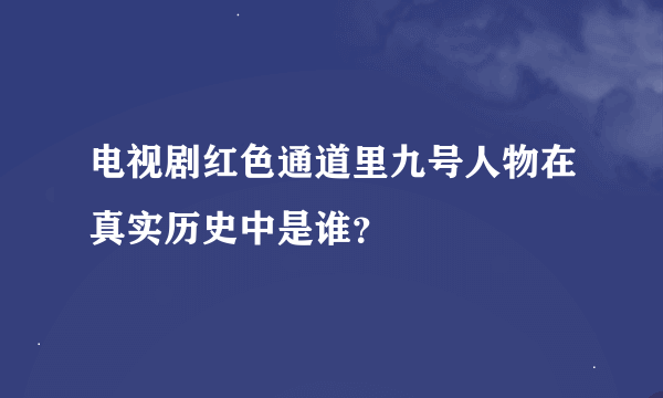 电视剧红色通道里九号人物在真实历史中是谁？