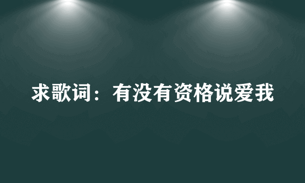 求歌词：有没有资格说爱我