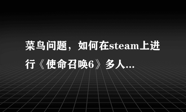 菜鸟问题，如何在steam上进行《使命召唤6》多人联机游戏