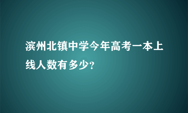 滨州北镇中学今年高考一本上线人数有多少？