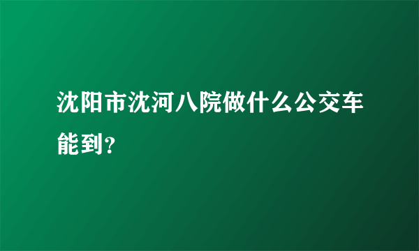 沈阳市沈河八院做什么公交车能到？