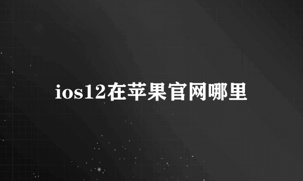 ios12在苹果官网哪里