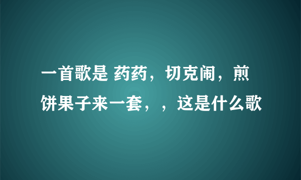 一首歌是 药药，切克闹，煎饼果子来一套，，这是什么歌