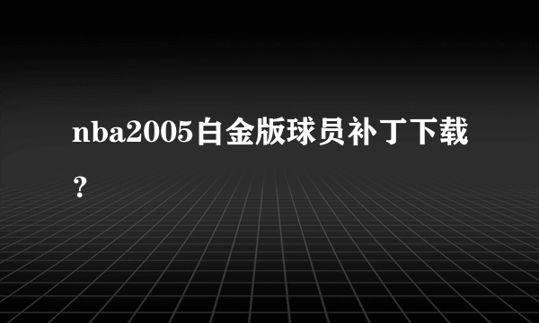 nba2005白金版球员补丁下载？