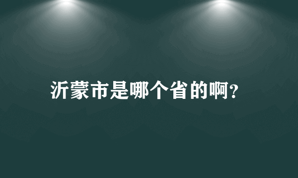 沂蒙市是哪个省的啊？