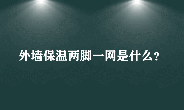 外墙保温两脚一网是什么？