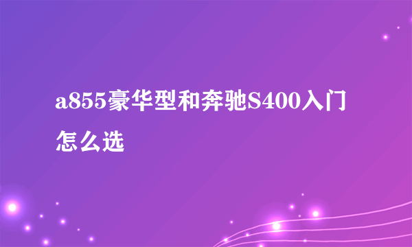 a855豪华型和奔驰S400入门怎么选