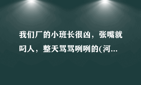 我们厂的小班长很凶，张嘴就叼人，整天骂骂咧咧的(河南人)。在这里做事感觉很受气？