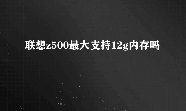 联想z500最大支持12g内存吗