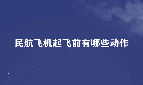 民航飞机起飞前有哪些动作