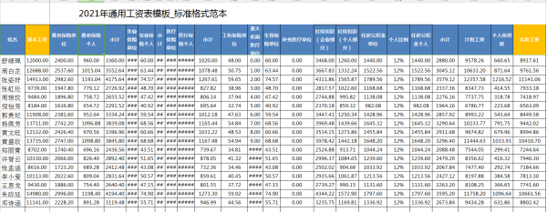 关于excel工资表计算个税公式