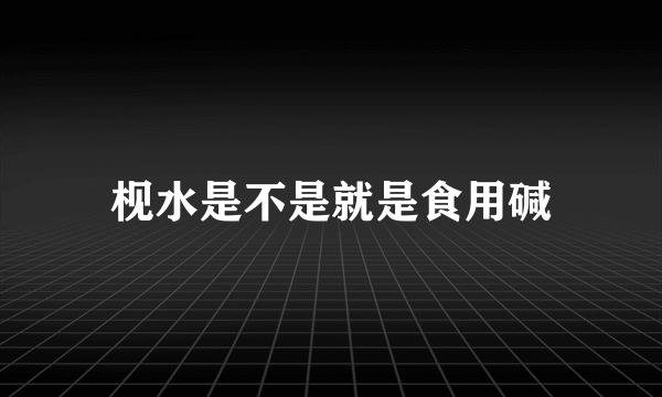 枧水是不是就是食用碱