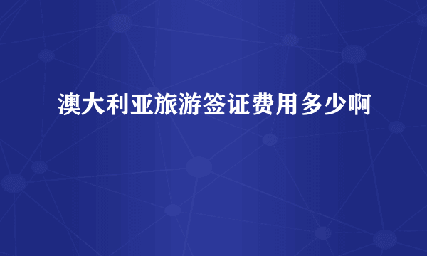 澳大利亚旅游签证费用多少啊