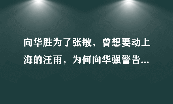 向华胜为了张敏，曾想要动上海的汪雨，为何向华强警告他千万别碰呢？