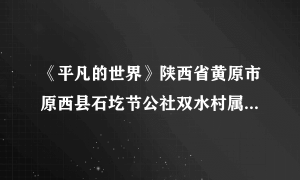 《平凡的世界》陕西省黄原市原西县石圪节公社双水村属于现在的那？