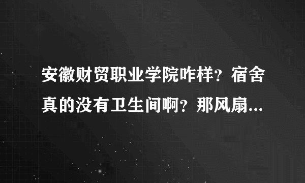 安徽财贸职业学院咋样？宿舍真的没有卫生间啊？那风扇有呗？开学不会要自己带被子什么的吧！？